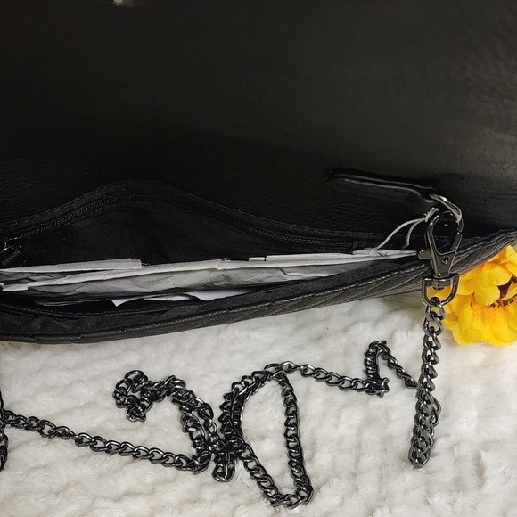 Black Studded Crossbody Bag with Chain Strap - Picture 5 of 8